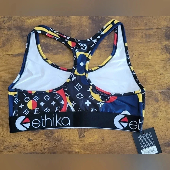 ETHIKA Women's Full Bloom Multi-color Sports Bra Size Medium NWT - Picture 3 of 6